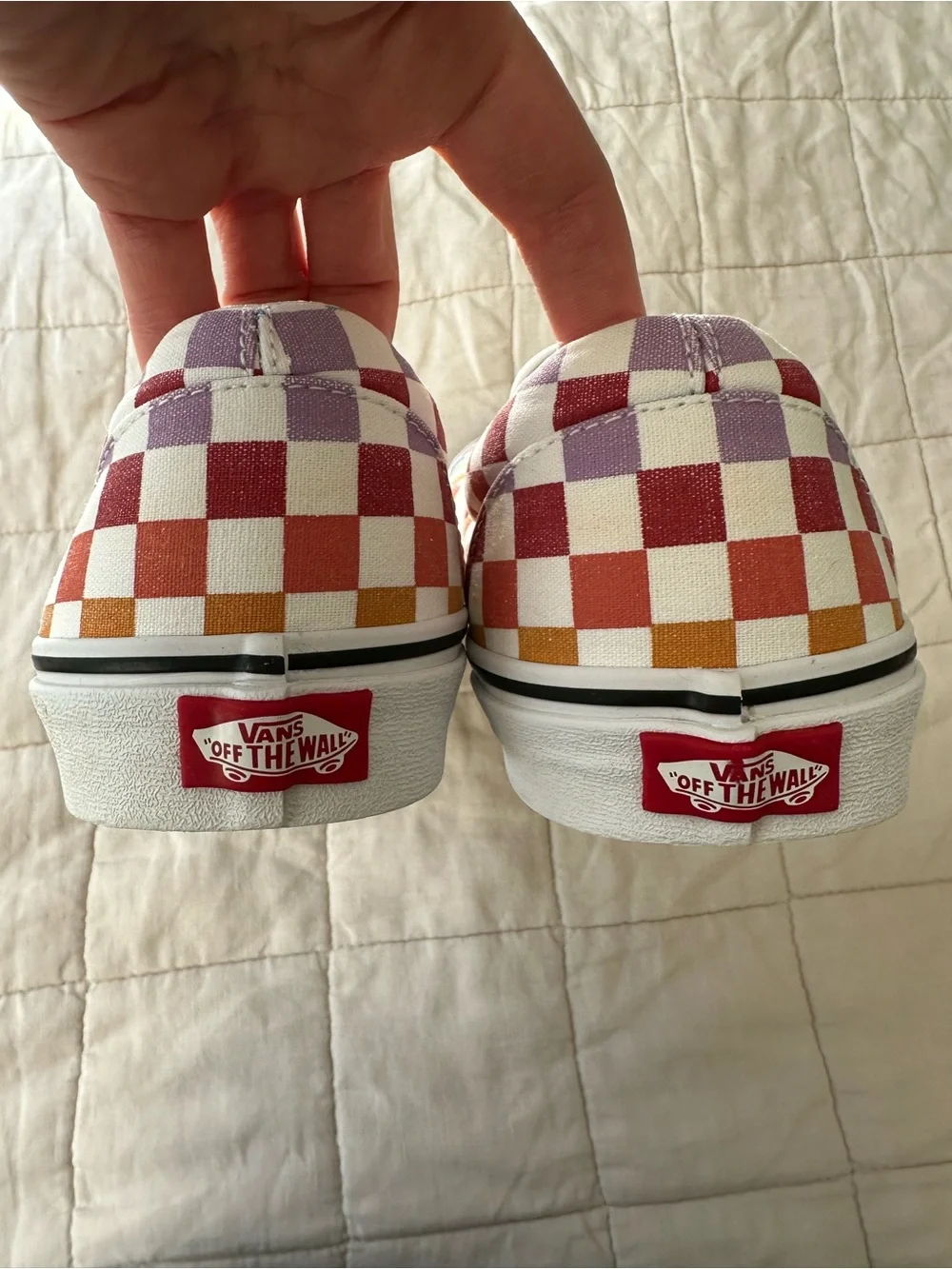Vans men's Rainbow Checkerboard Slip-On Shoes